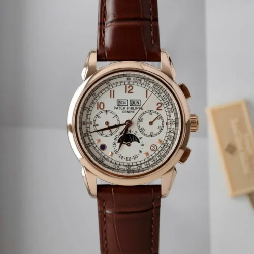 Patek Philippe Perpetual Calendar 5270 White Dial Leather Strap 41mm